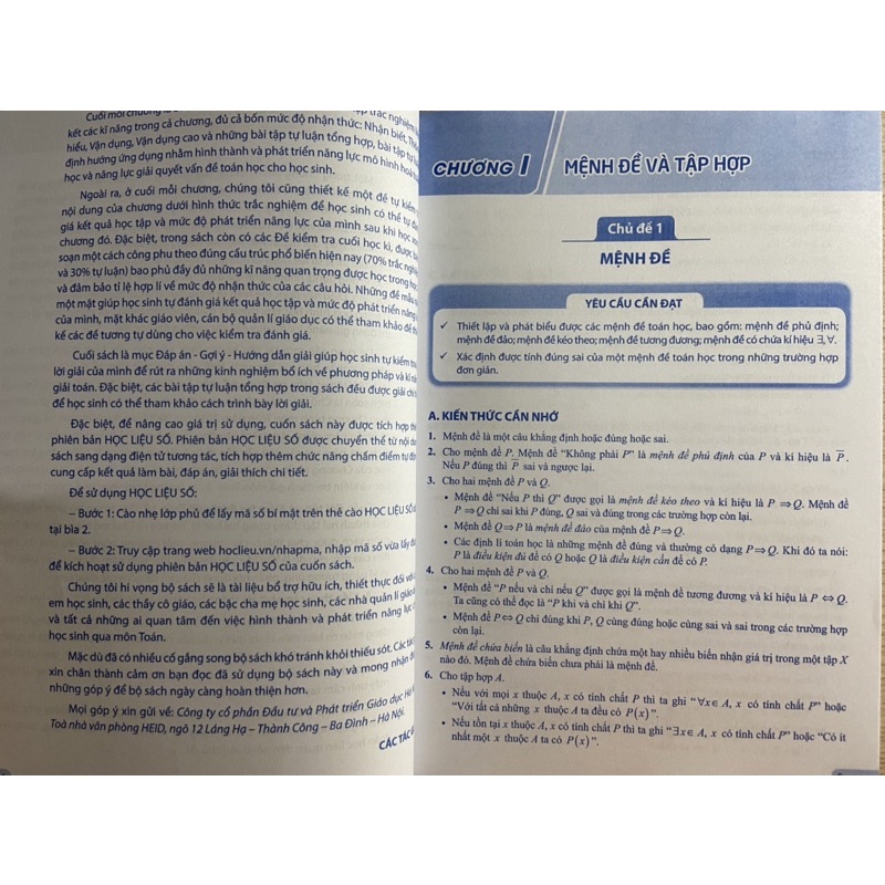 Sách - Bài Tập Và Kiểm Tra Đánh Giá Toán lớp 10 Tập 1