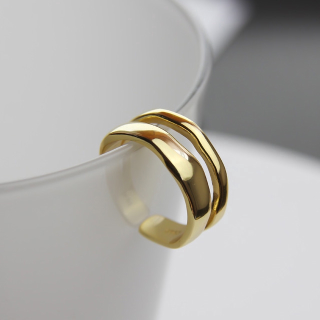 Nhẫn Hai Lớp Thiết Kế Đơn Giản Phong Cách Hàn Quốc
