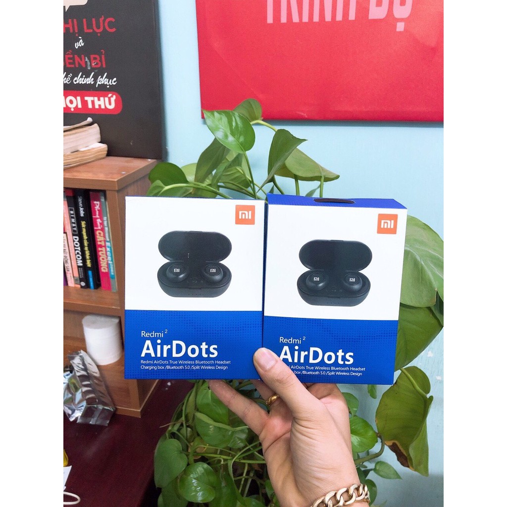 Tai Nghe Bluetooth AirDots Redmi2 Đen True Wireless Công Nghệ 5.0 Kèm Đốc Sạc ,Cảm Biến Tự Động Kết Nối