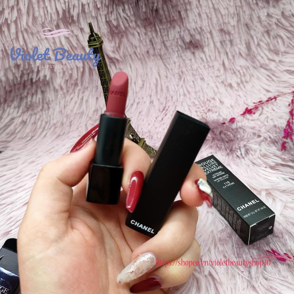 Son Chanel Rouge Allure Velvet 116 Extreme mini 1.2g bờ môi mềm mượt tự nhiên quyến rũ | BigBuy360 - bigbuy360.vn