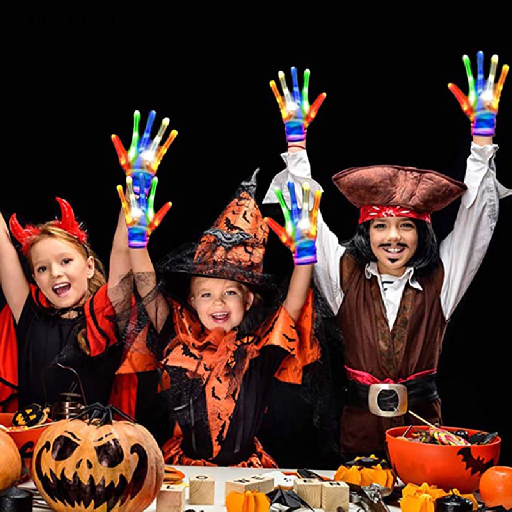 1 Găng Tay Đầu Lâu Có Đèn LED Phát Sáng