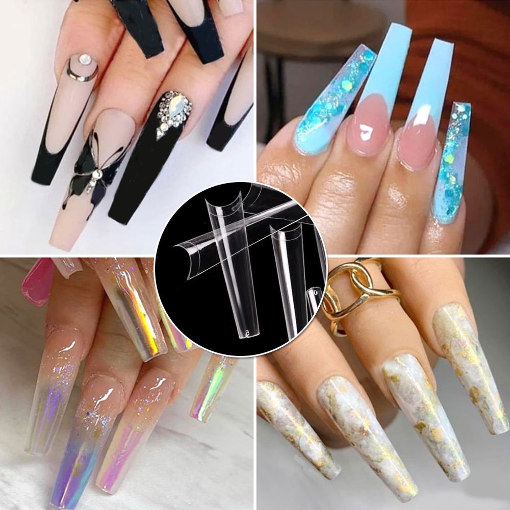 Vỏ Acrylic Trong Suốt 12 Kích Cỡ Chuyên Dụng Trang Trí Móng Tay Nghệ Thuật