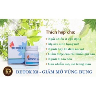 Detox x3 giảm mỡ bụng đẹp da [ tặng kèm yến sào ]