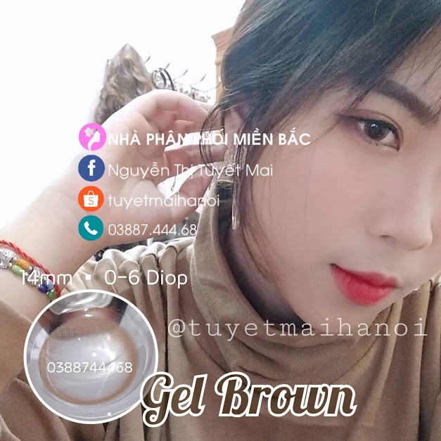 [ Ảnh Thật ] Lens Cận Nâu Tự Nhiên Không Giãn Gel Brown 14mm - Kính Áp Tròng Hàn Quốc Vassen Sexy Me