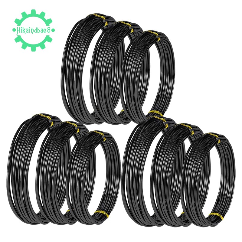 Set 9 cuộn dây nhôm màu đen 1.0 Mm/1.5 Mm/2.0 Mm an toàn cho cây trồng