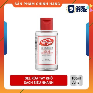 Gel rửa tay khô sạch siêu nhanh Lifebuoy bảo vệ vượt trội 10 (Chai nắp 100ml)