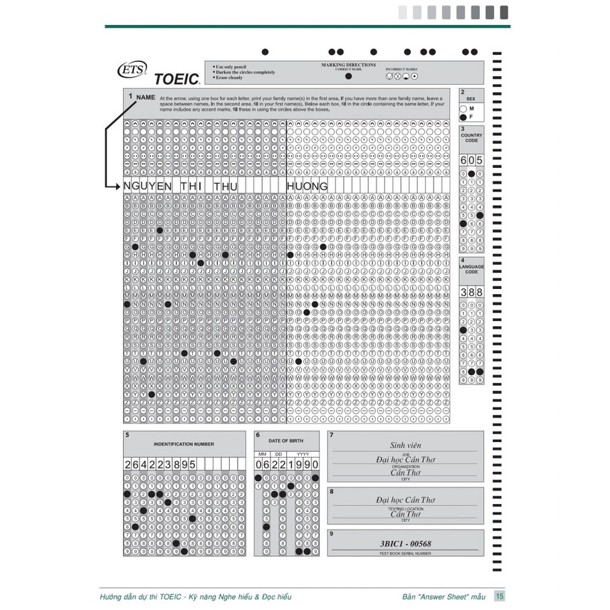 Sản phẩm giấy thi Toeic iig-ANSWER SHEET TOEIC 2021