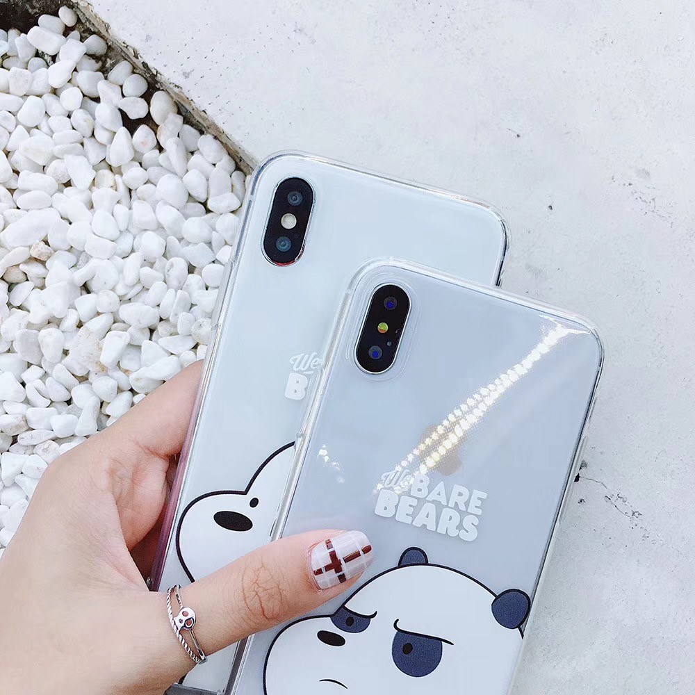 Ốp điện thoại trong suốt in hình gấu dành cho iPhone11 Xsmax 7Plus 6sp XR SE 2020 8PLUS Case | BigBuy360 - bigbuy360.vn
