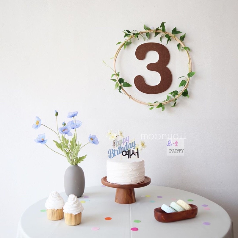 Số Nỉ Màu Nâu Vàng Trang Trí Sinh Nhật - Yori Party