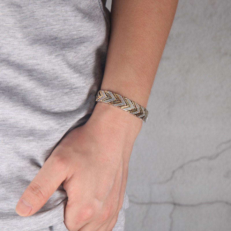 Suxinjewelry/Vòng đeo tay trị liệu từ tính bằng thép titan nam và nữ - để giảm đau và chống mỏi