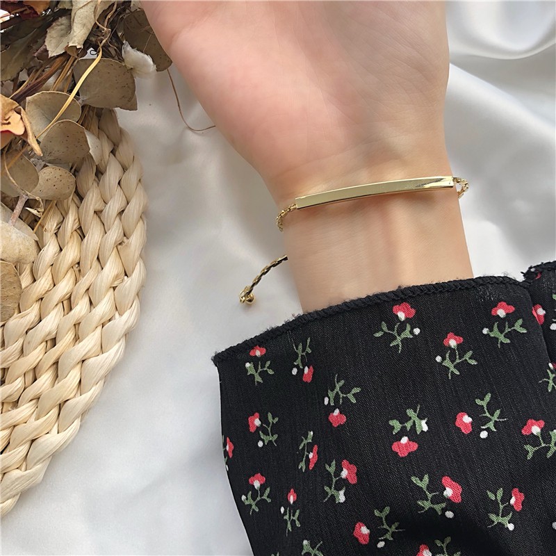 Vòng tay thiết kế giả dây bện tối giản thời trang cho nữ