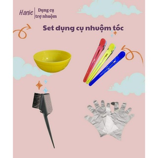 Combo  Dụng Cụ Hỗ Trợ Nhuộm - Hanie nhuộm tóc tại nhà