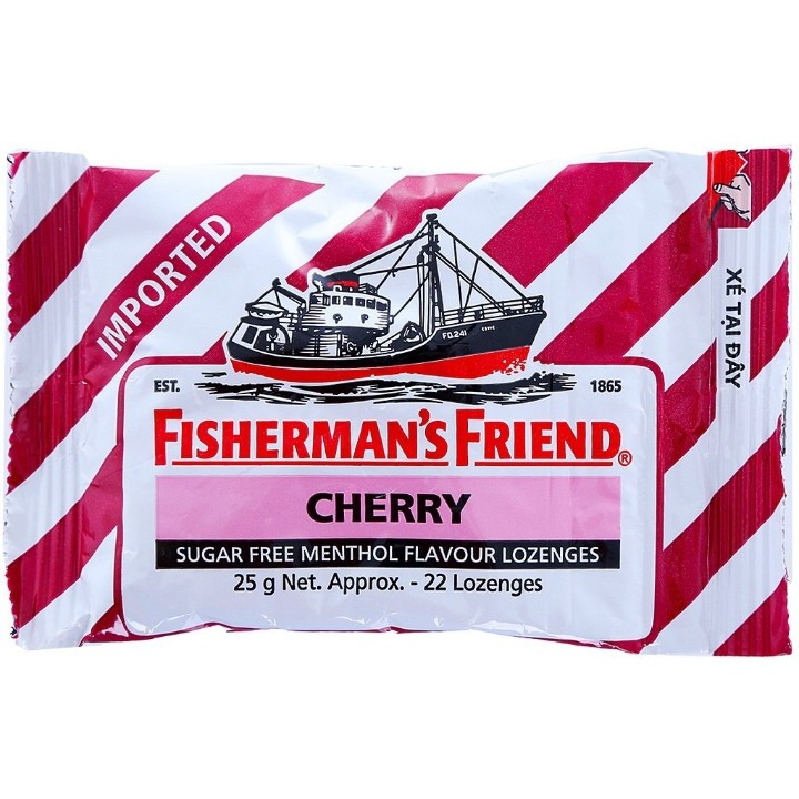 Kẹo Ngậm Giảm Đau Họng Con Tàu Không Đường Fishermans Friend 25g
