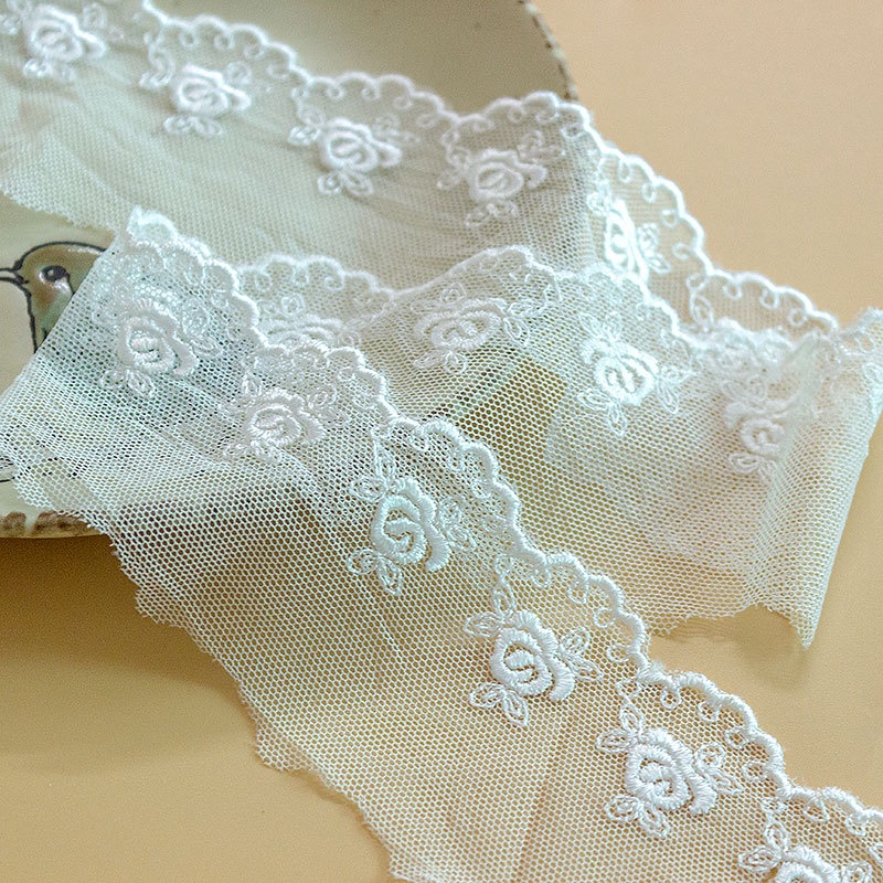 1m Dây Ren Hoa Hồng Rayon 5CM Nhiều Màu Sắc Trang Trí Viền Quần Áo / Vải May Vá Lngredients y encajes
