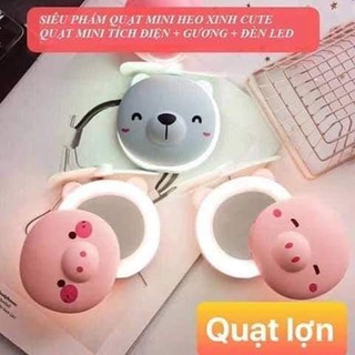 Quạt Lợn MIni /HOT/ Quạt lợn Mini Có Đèn Gương