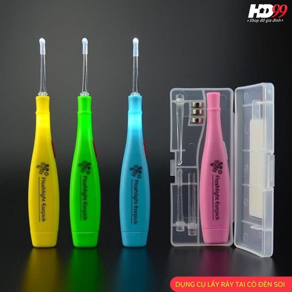Ngoáy Tai Có Đèn, Móc Tai Có Đèn, Dụng Cụ Lấy Ráy Tai Có Đèn, Phù hợp cho trẻ em