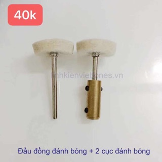 Đầu đồng đánh bóng + 2 cục đánh bóng tròn