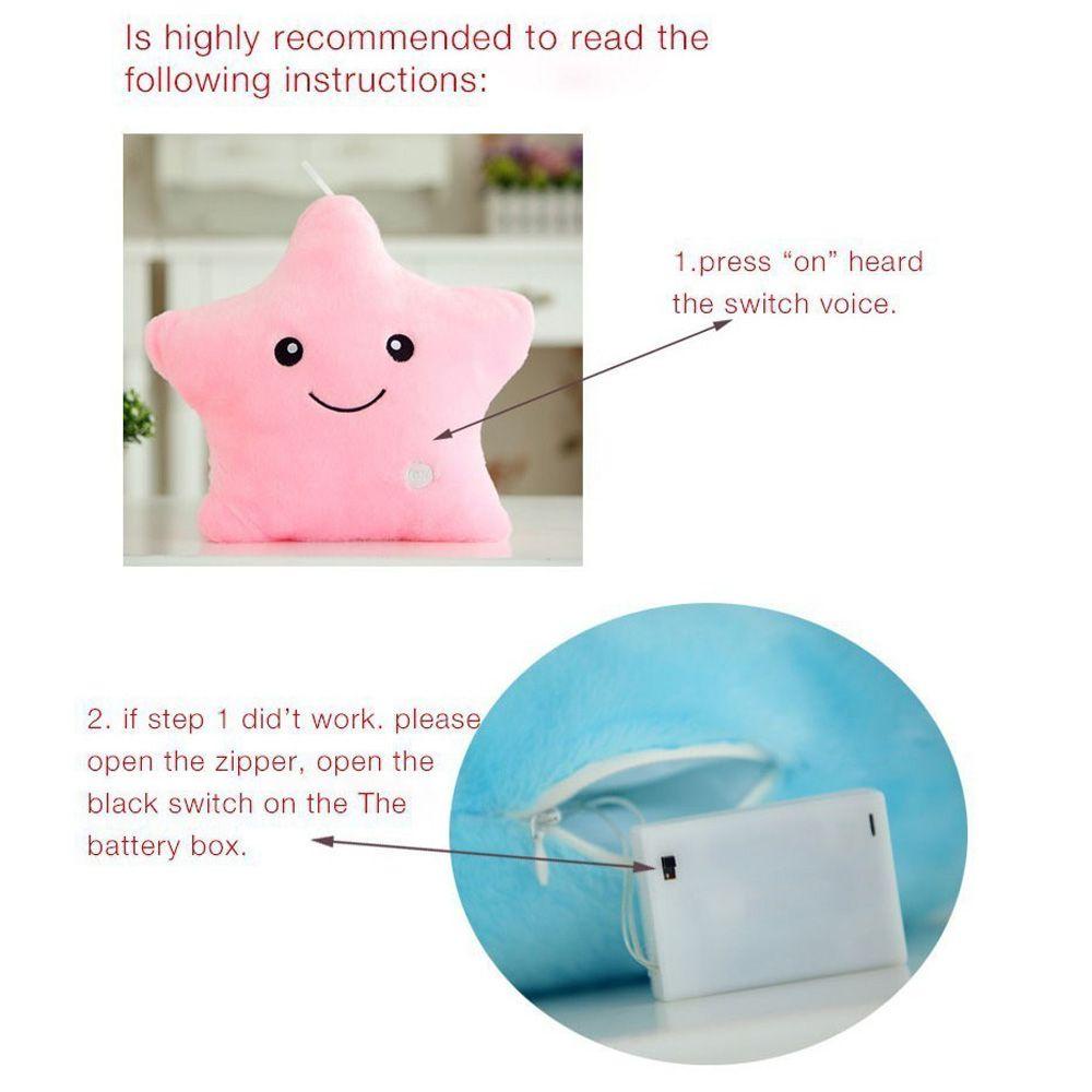 Gối Ôm Nhồi Bông Mềm Mại Hình Ngôi Sao Phát Sáng Trong Đêm