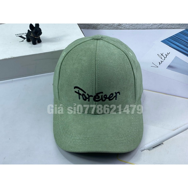 Nón lưỡi trai ❤️ Nhung mịm thêu forever cá tính thời trang hàn quốc