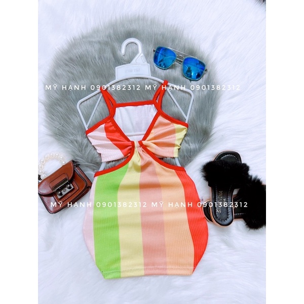 váy body xanh thun gân khoét eo cực xịn xò cho bé (7-25kg)