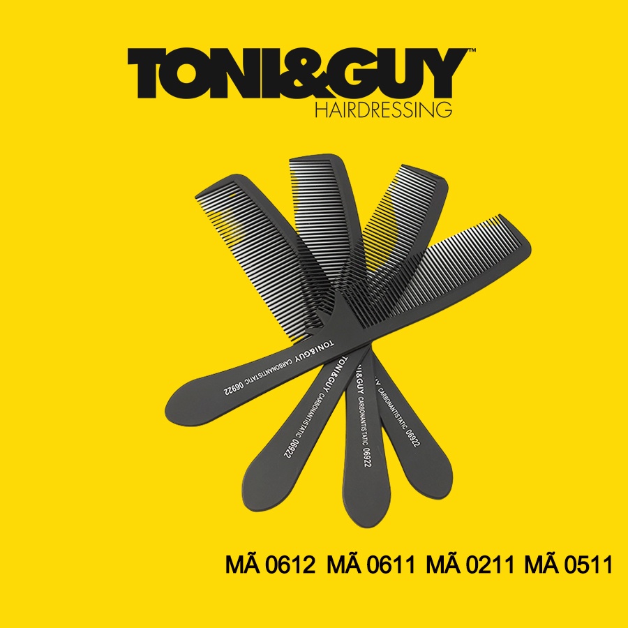Bộ 4 lược cắt tóc chải đầu nhựa ABS cao cấp TONI&GUY cho thợ cắt tóc chuyên nghiệp & tại nhà Mã 0611, 0612, 0512, 0211