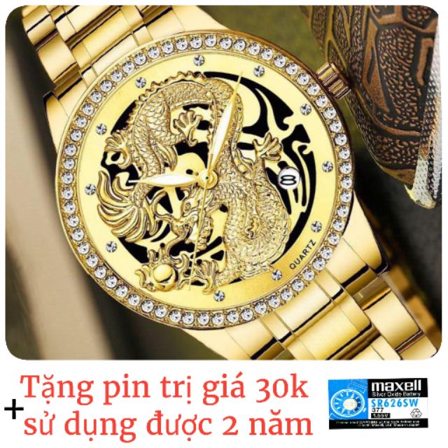 ĐỒNG HỒ NAM FNGEEN CHẠM RỒNG TẶNG pin dung lượng 2 năm