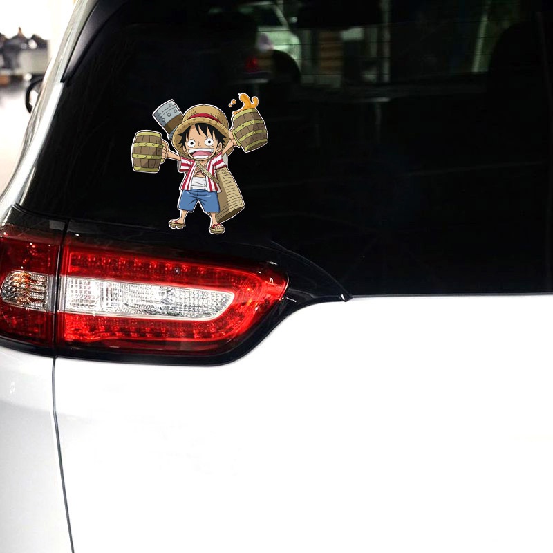 Zoro và Luffy!Miếng Dán Kính Chắn Gió Phía Sau Hình One Piece Cho Xe Mô Tô / Xe Hơi