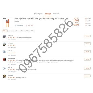 - Cáp Sạc Remax 2 Đầu Cho Iphone, Micro Usb Có Đèn Led (Remax Aurora) - BH 6 Tháng