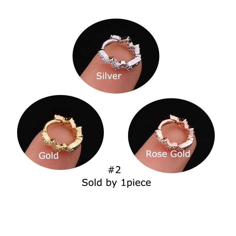 Khuyên tai hình tròn đính đá zircon 8mm