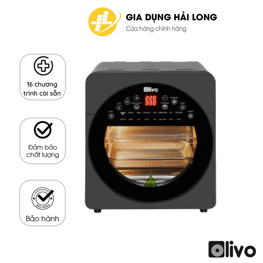 Nồi Chiên Không Dầu OLIVO AF15  Công Suất Cao Dung Tích 15 Lít [BẢO HÀNH CHÍNH HÃNG 24 THÁNG]