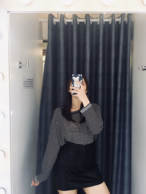 Áo tay dài len mỏng stripe sweater bigsize