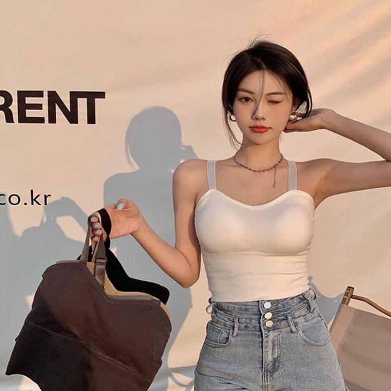 Áo bra hai dây cúp ngực đệm dày nâng ngực dáng dày chất cotton co giãn 828