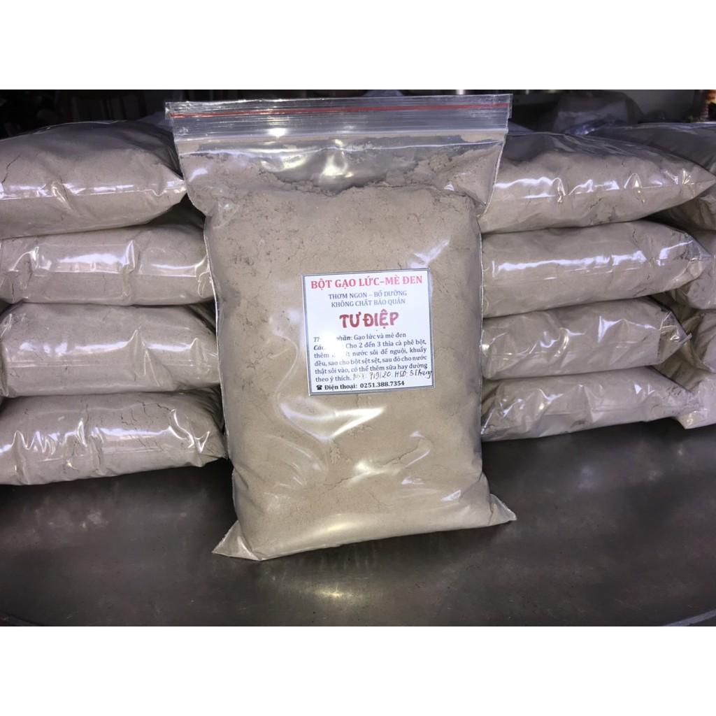 500gr bột gạo lức - mè đen nhà làm (Dạng túi zip)