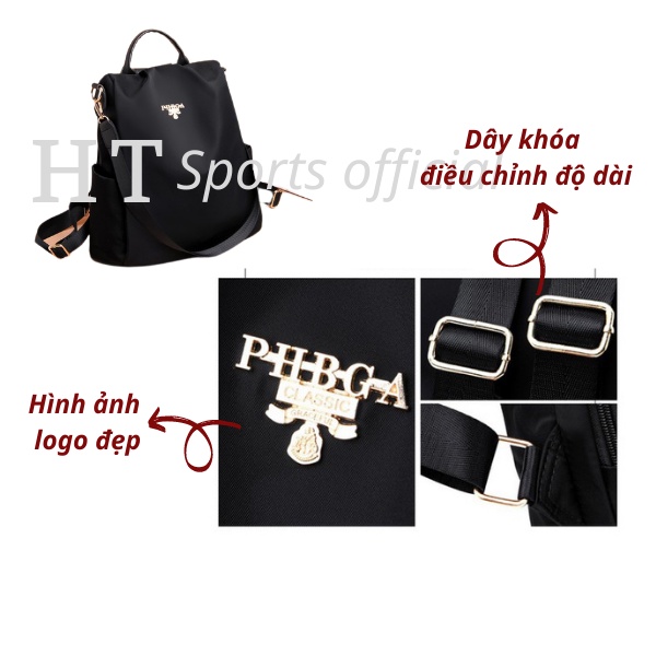 Balo thời trang HT Sports phong cách Hàn Quốc khóa chống trộm chất vải siêu bền chống nước, tặng kèm móc khóa gấu