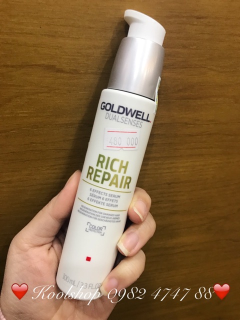 TINH CHẤT DƯỠNG TÓC SIÊU PHỤC HỒI 6 TÁC ĐỘNG GOLDWELL RICH