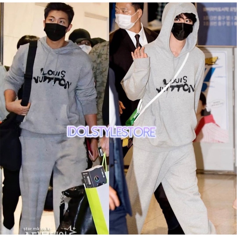 Áo nỉ mũ LV như Jin và RM BTS