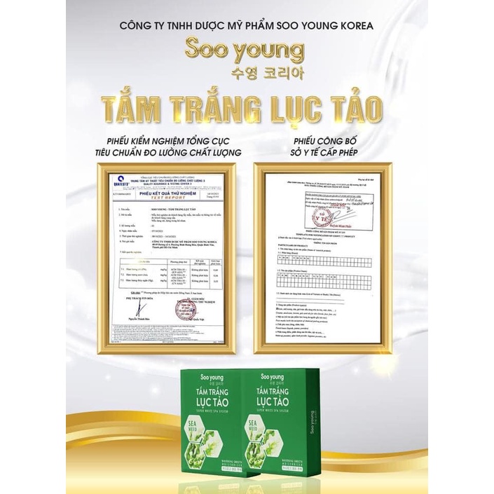 [Chính hãng] Combo Body Lục Tảo Soo Young + Tắm trắng Lục tảo Soo Young - Mỹ phẩm Soo Young dưỡng trắng da