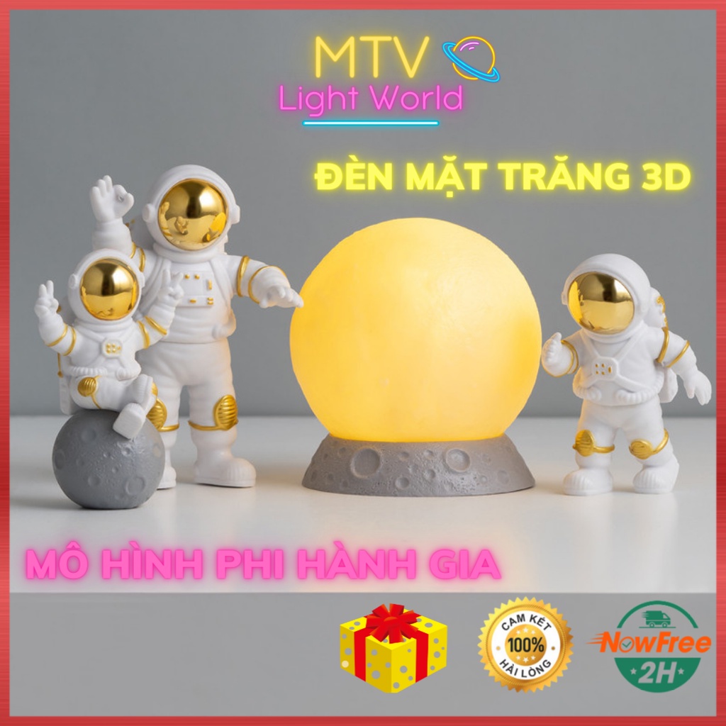 Mô hình phi hành gia - Đèn mặt trăng 3D trang trí phòng ngủ, decor bàn làm việc - MTV Store