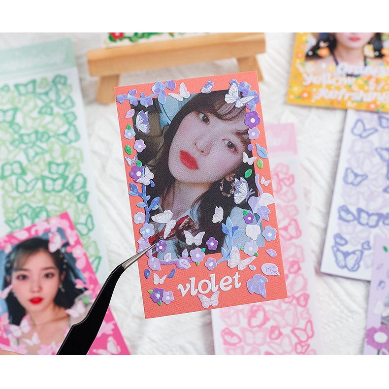 Sticker trang trí toploader cánh bướm đủ màu - Be tiny stationery