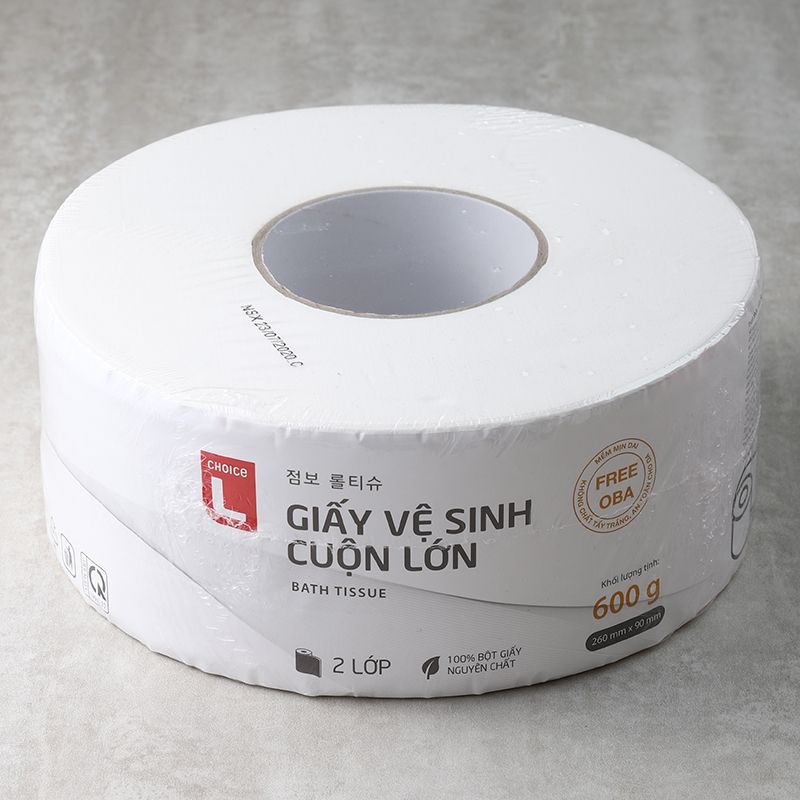 Giấy Vệ Sinh Cuộn Lớn 2 Lớp Choice L 600g (26cmx9cm)