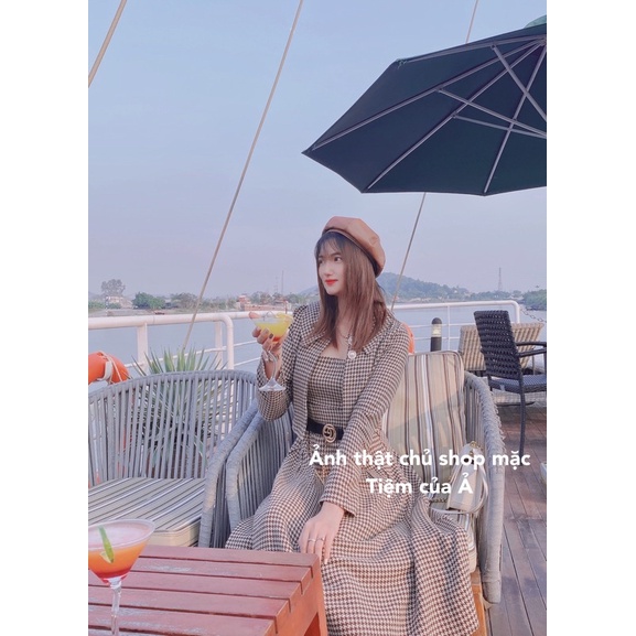 Sét dạ 2 món váy 2 dây và áo khoác ngoài 2 màu kèm ảnh thật _Tiệm của Ả | BigBuy360 - bigbuy360.vn