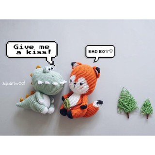 Thú bông móc len thủ công cao cấp - Khủng long Dino