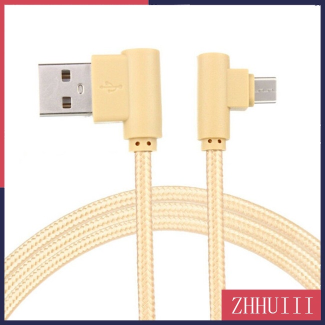 Cáp sạc bện USB dây nilon hình chữ L dành cho Type C Android Xiaomi Micro