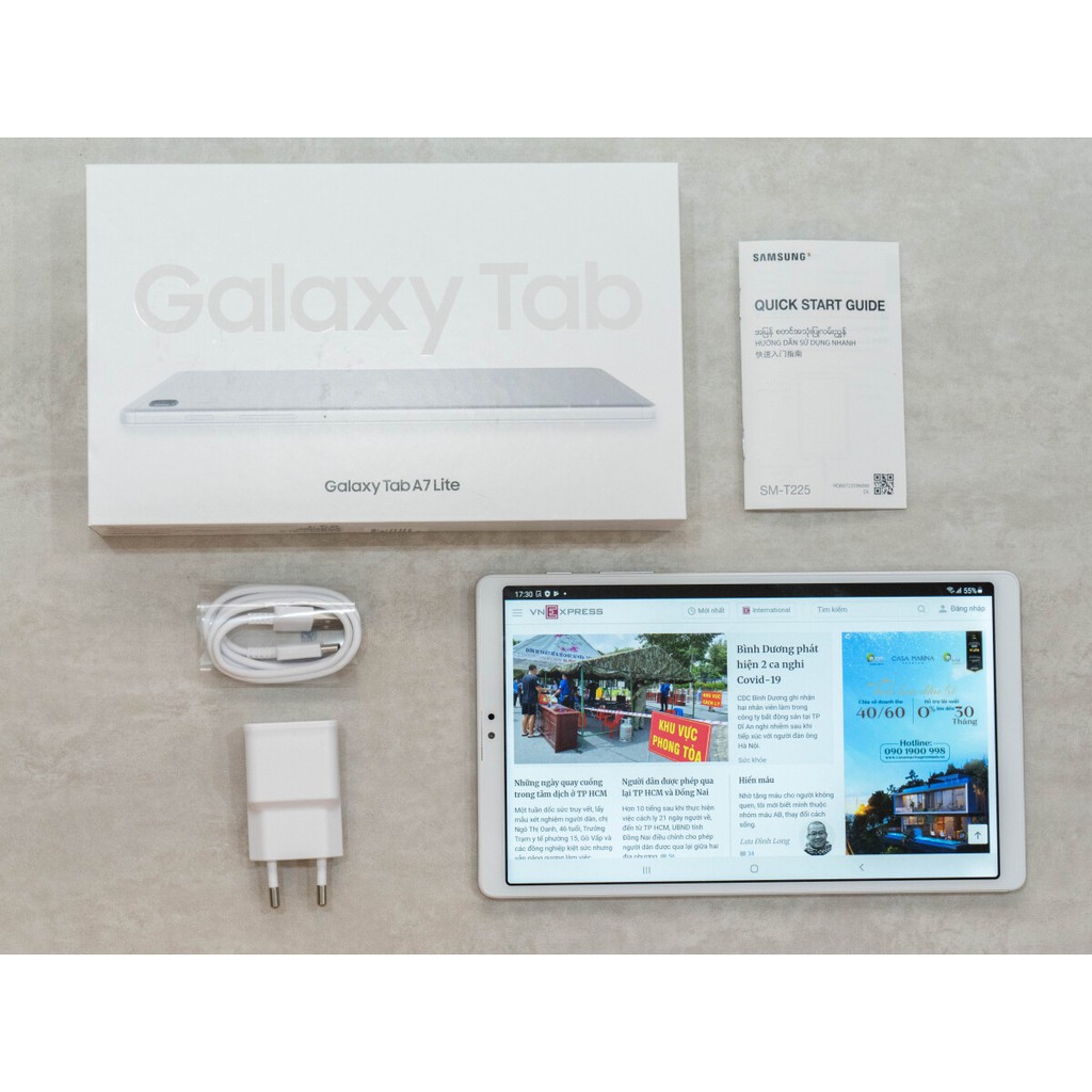 Máy tính bảng Samsung Galaxy Tab A7 Lite LTE SMT225)(tặng kèm bao da chính hãng)