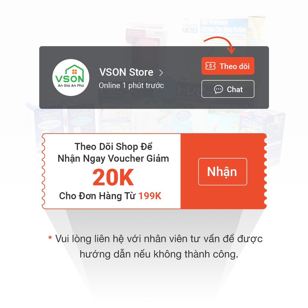 Lõi lọc nước thay thế Torayvino MKC-EG Khuyên dùng cho rửa rau quả, rửa mặt 1500L - Chính hãng Nhật Bản