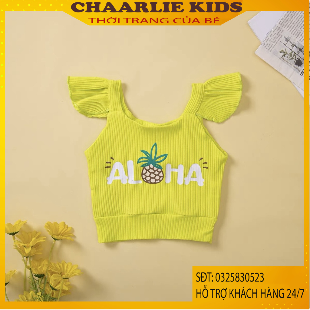 Bộ Thời Trang Aloha Sang Chảnh Bộ Cộc Tay Cực Xinh Cho Bé Gái Từ 5Kg Đến 32Kg Thời Trang Trẻ Em Chaarlie Kids