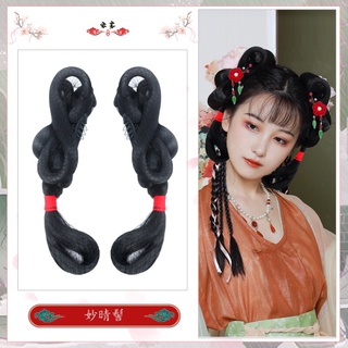 Búi tóc cổ trang búi đôi chỉ đỏ