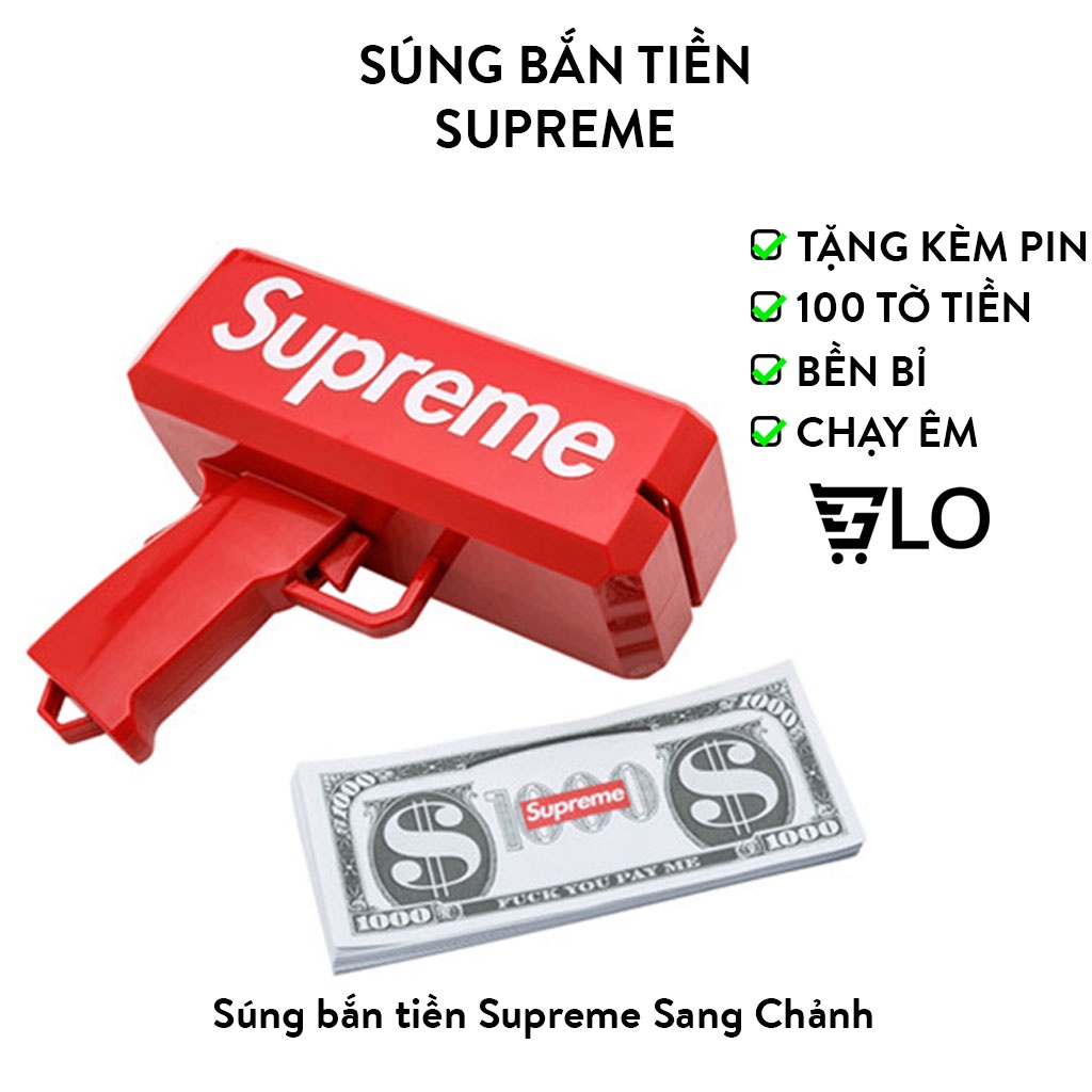 Súng Bắn Ra Tiền Supreme Vui Nhộn Tặng Kèm Pin