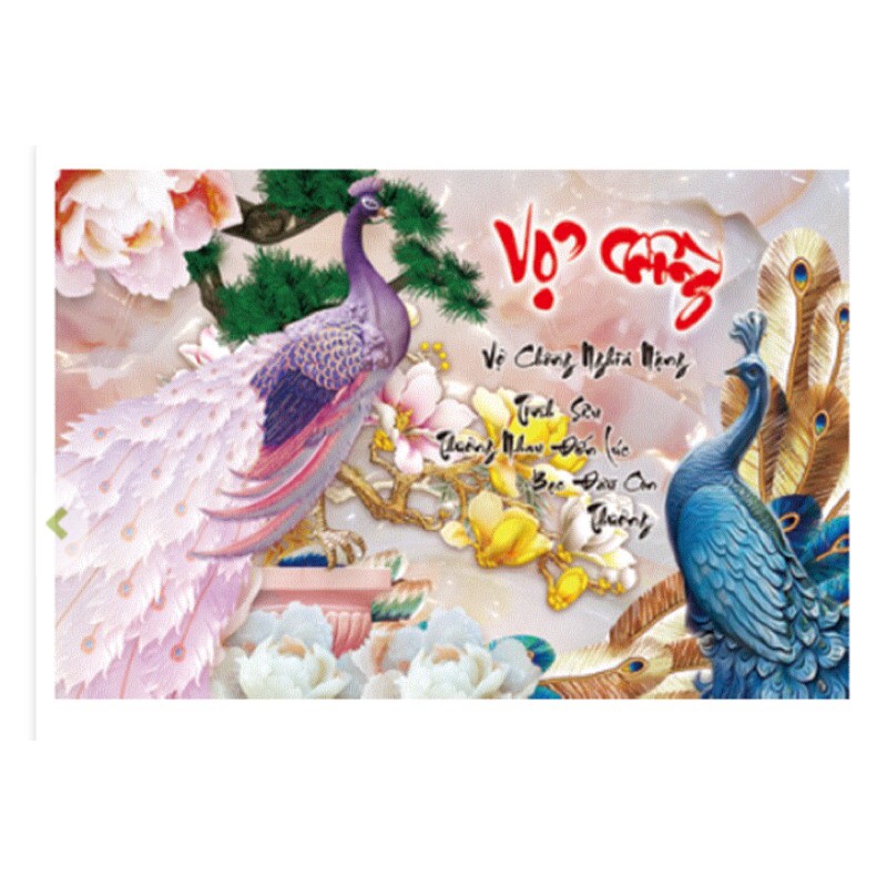 Tranh đính đá Đôi Công Vợ Chồng Df652 (75x50) chưa đính