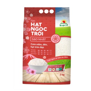 Gạo Nhật Hạt Ngọc Trời Túi 5Kg - Gạo Hạt Tròn Đều, Dẻo Mềm, Ngọt Cơm